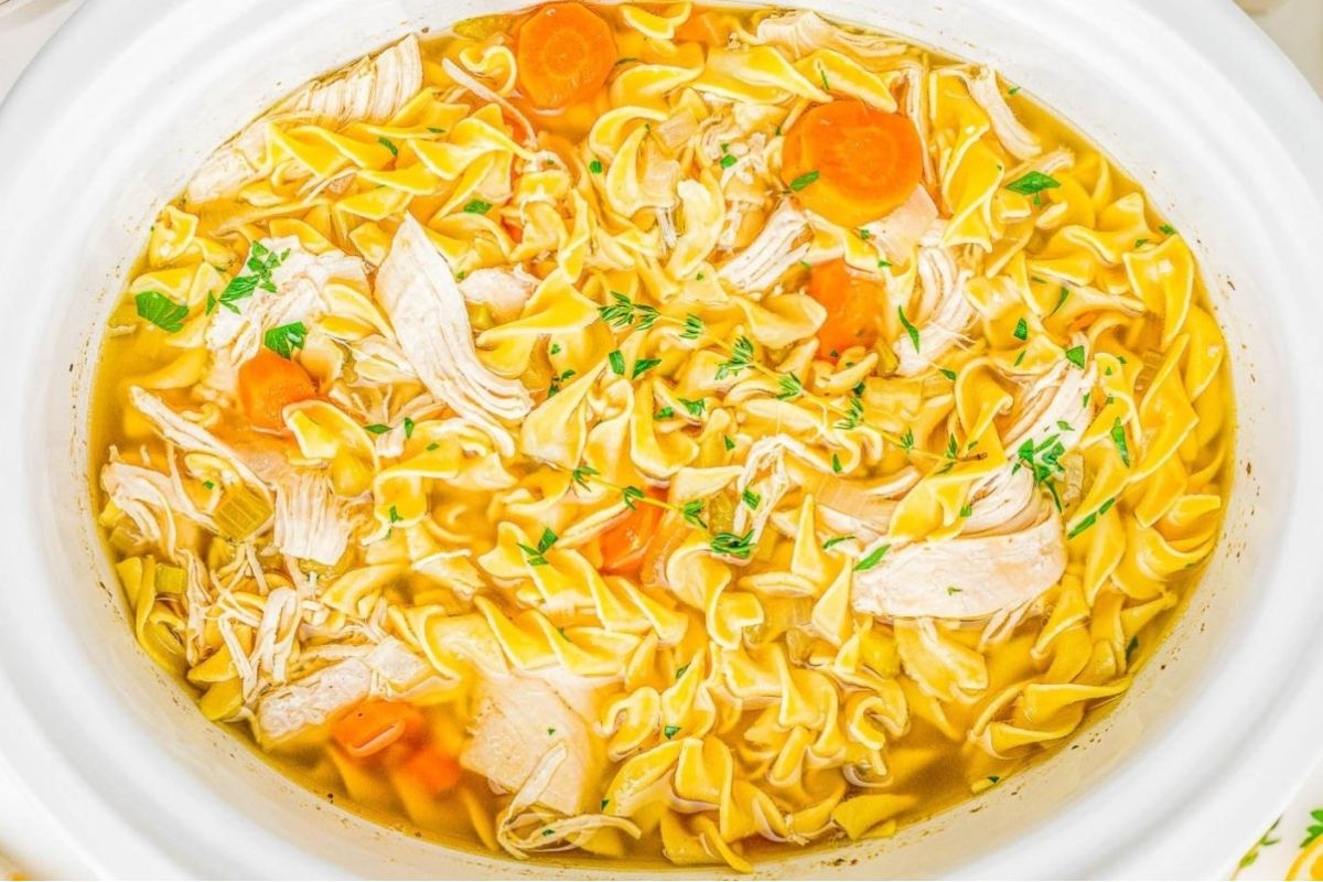 Easiest Slow Cooker Chicken Noodle Soup