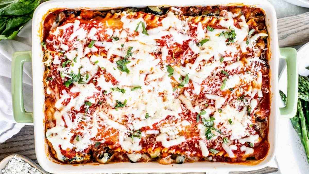 Baked Vegetable Lasagna Primavera.