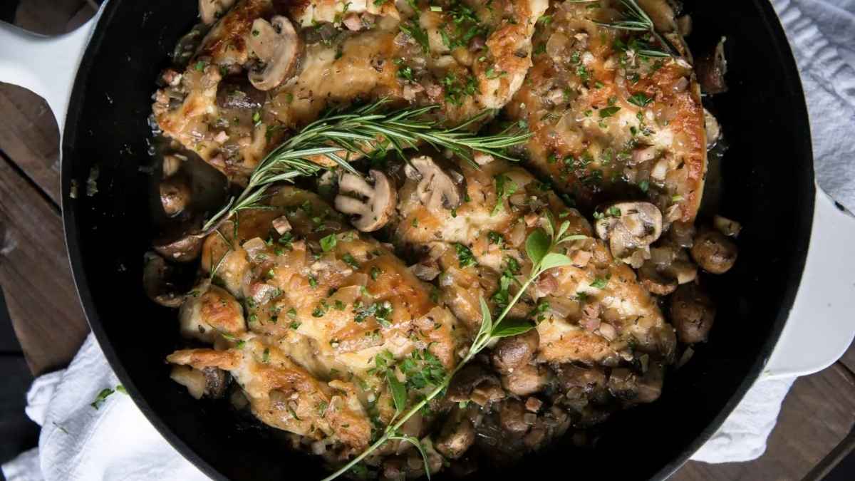 Skillet Chicken Marsala With Pancetta.
