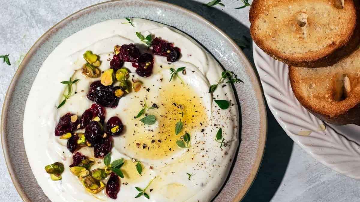 Whipped Goat Cheese With Toasted Crostini.