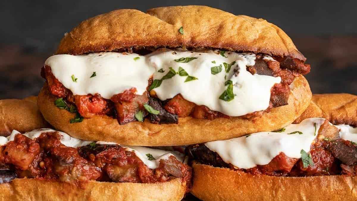 Eggplant Mozzarella Sandwiches.