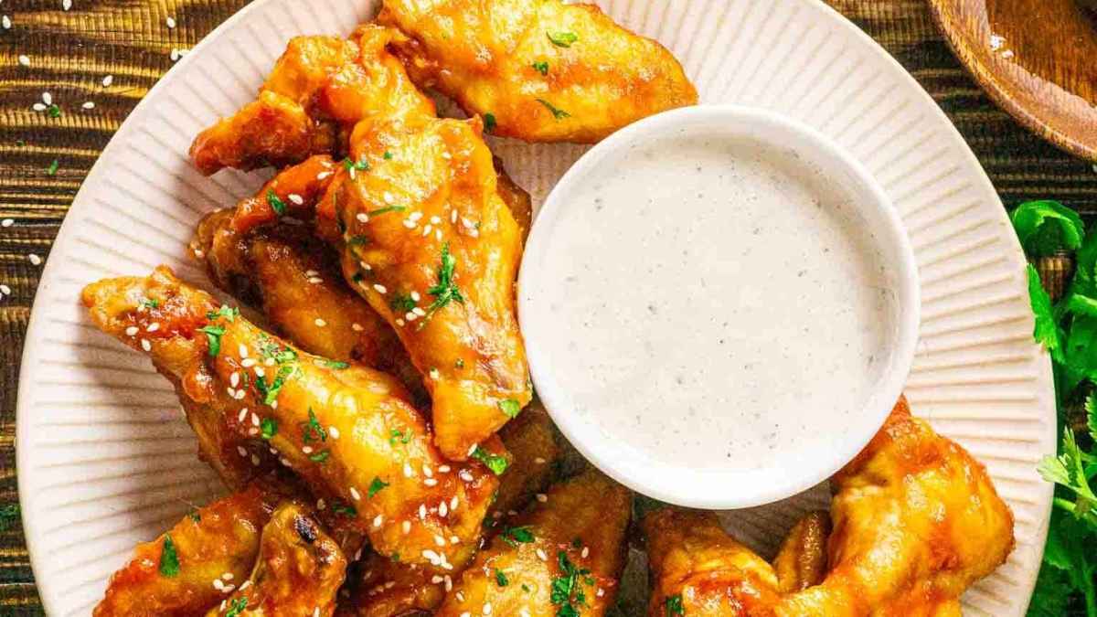 Honey-Sriracha Chicken Wings. 