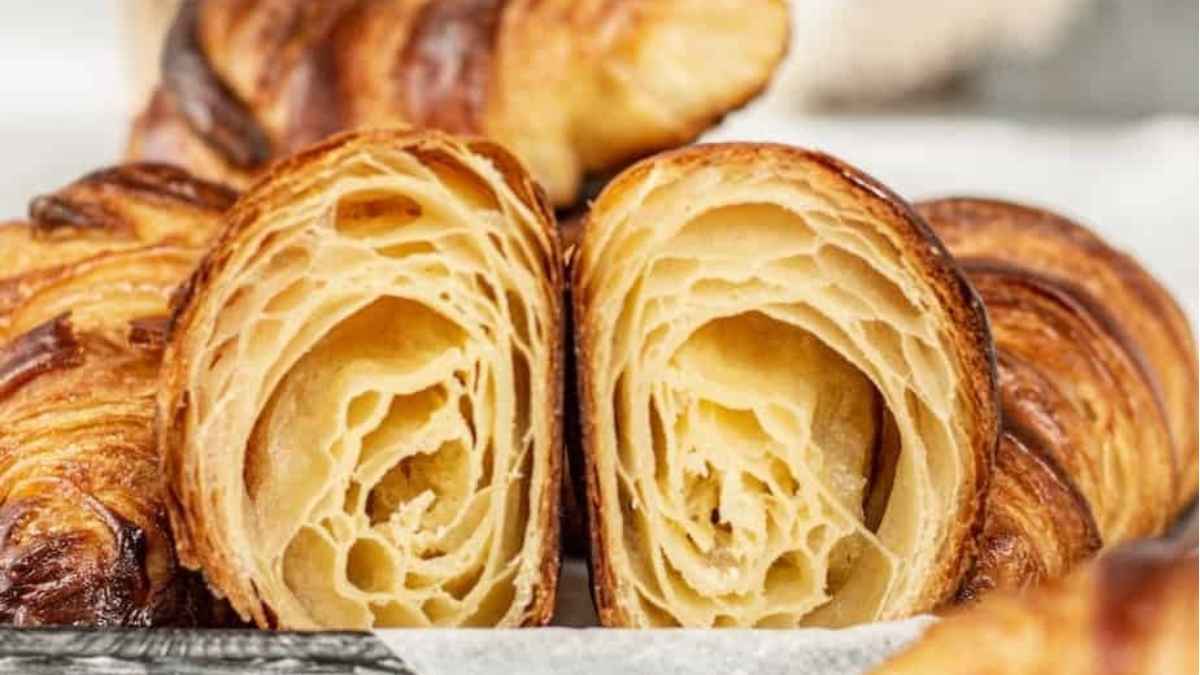 Flaky Sourdough Croissants.