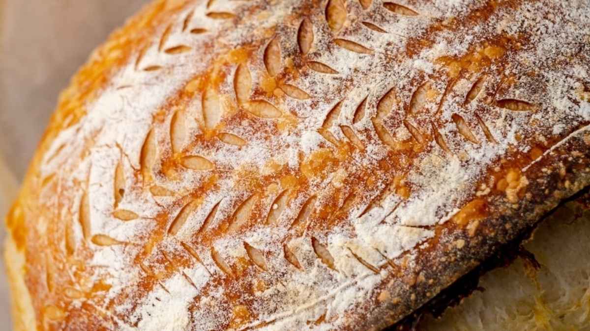 Fluffy Dutch Oven Sourdough Bread. 