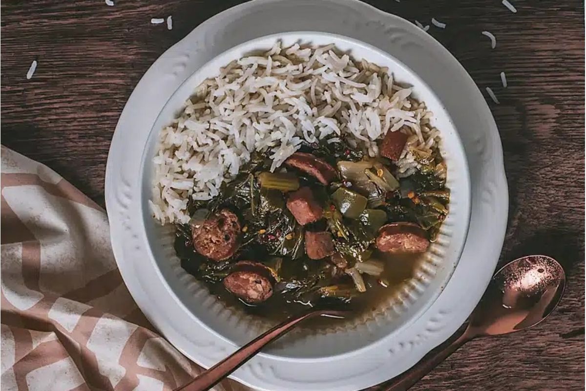 Gumbo Z Herbes Green Gumbo Recipe With Sausage Ham