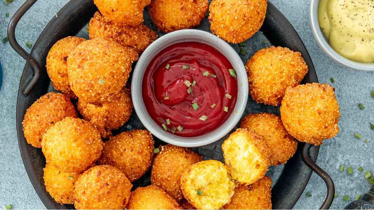 Hush puppies with dip.