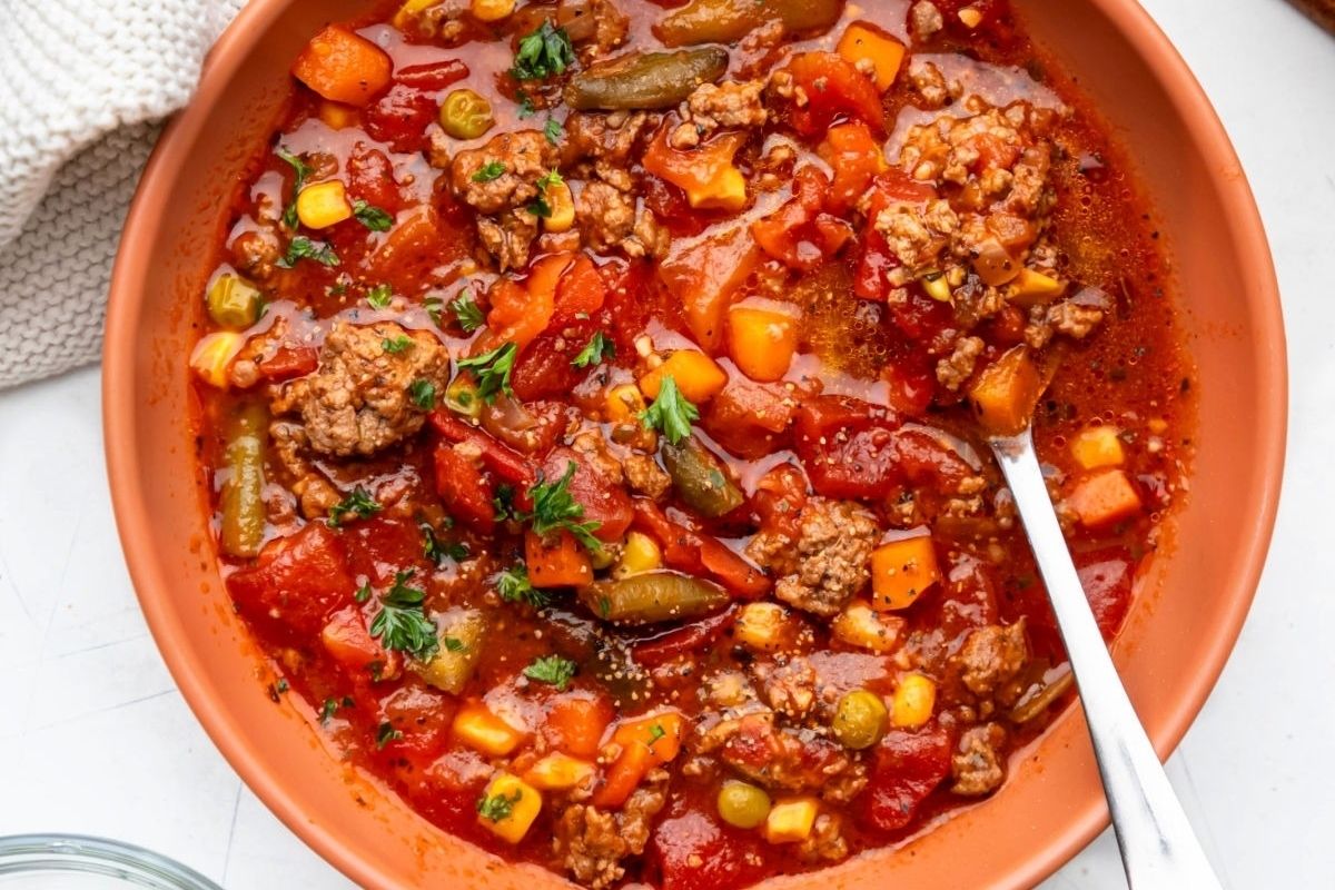 Instant Pot Ground Beef Vegetable Soup