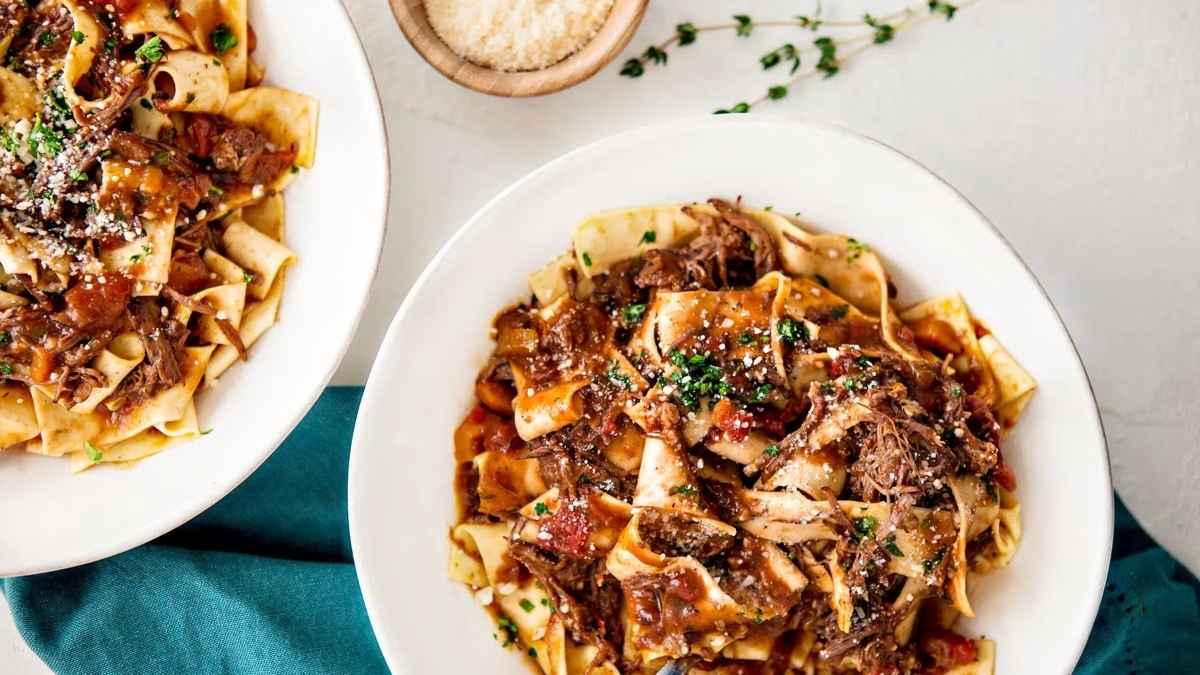 Instant Pot Italian Beef Ragu with Pappardelle.