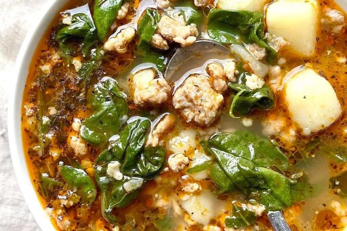 Italian Sausage Potato Spinach Soup