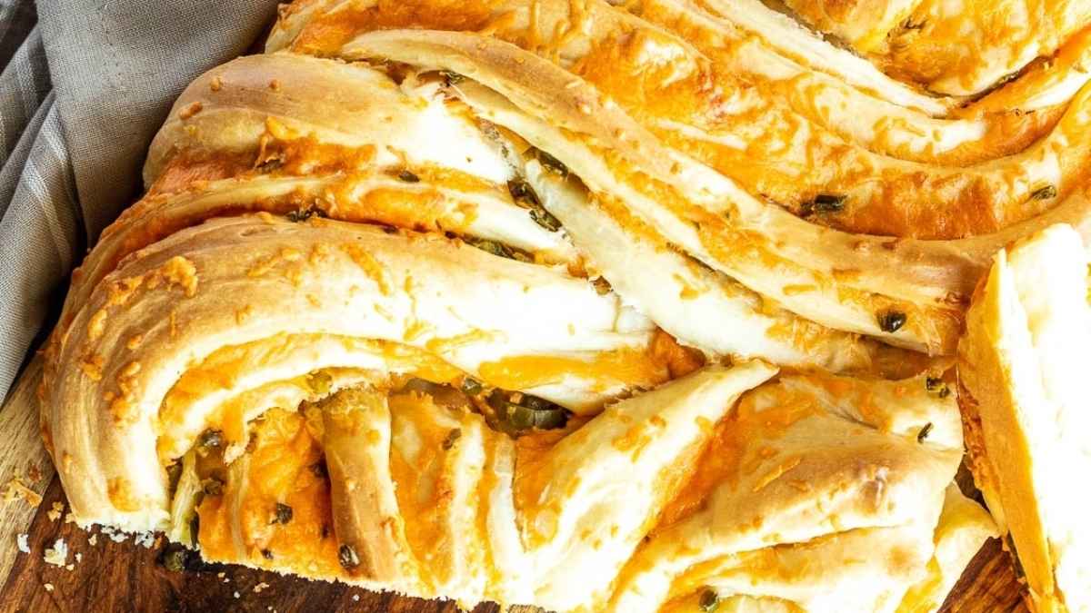 Jalapeño + Cheddar Cheese Swirl Bread Loaf. 