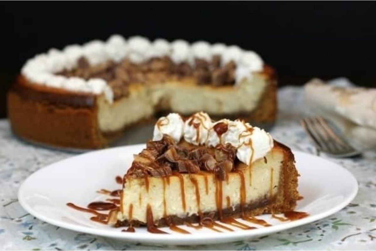 Kahlua Toffee Cheesecake With Turbinado Caramel