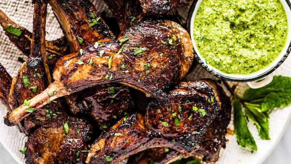 Lamb Lollipops With Mint Pesto.