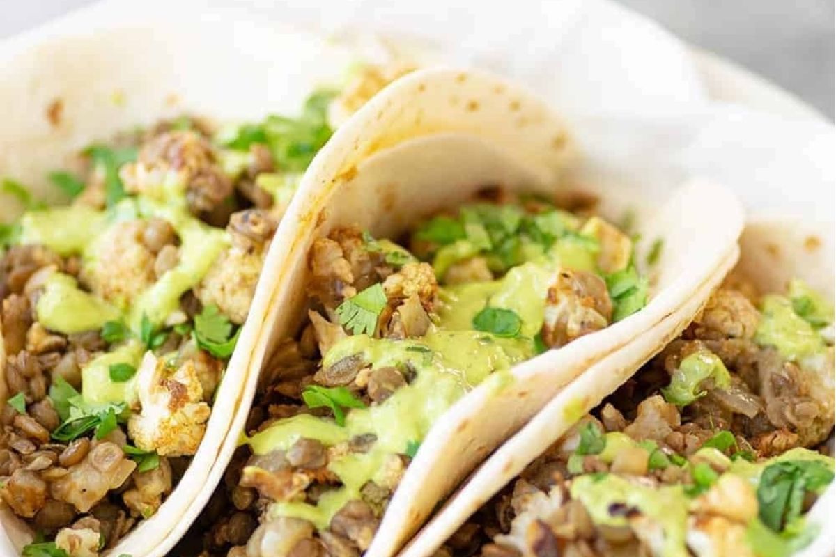 Lentil Tacos With Roasted Cauliflower