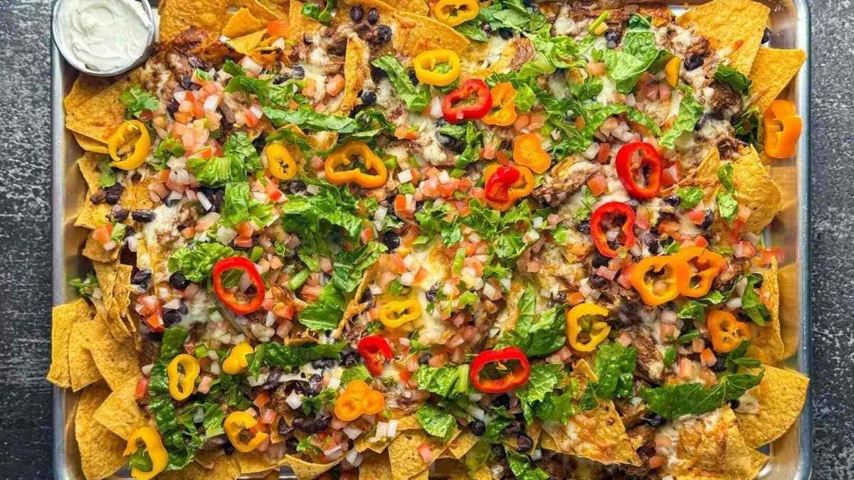 Loaded Beef Birria Nachos Recipe With Pico De Gallo.