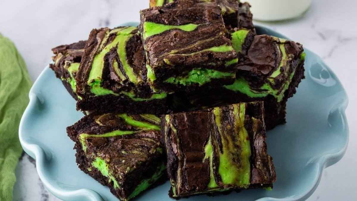 Mint Cheesecake Brownies. 