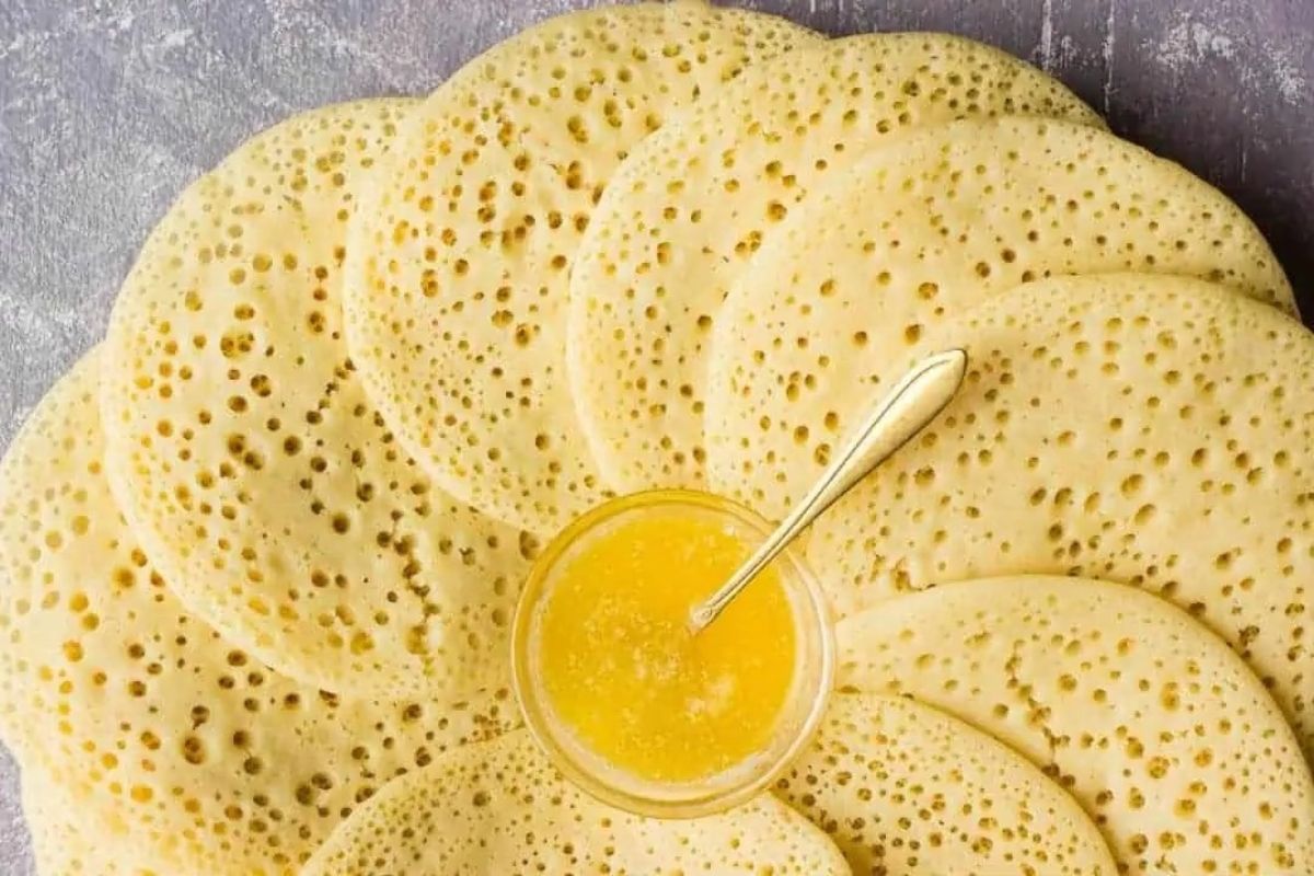 Moroccan Semolina Pancakes vegan Baghrir