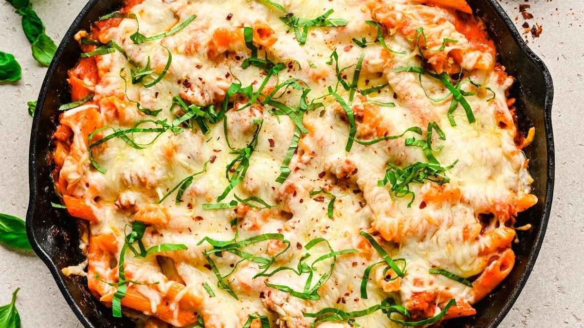 One-Skillet Baked Ziti.