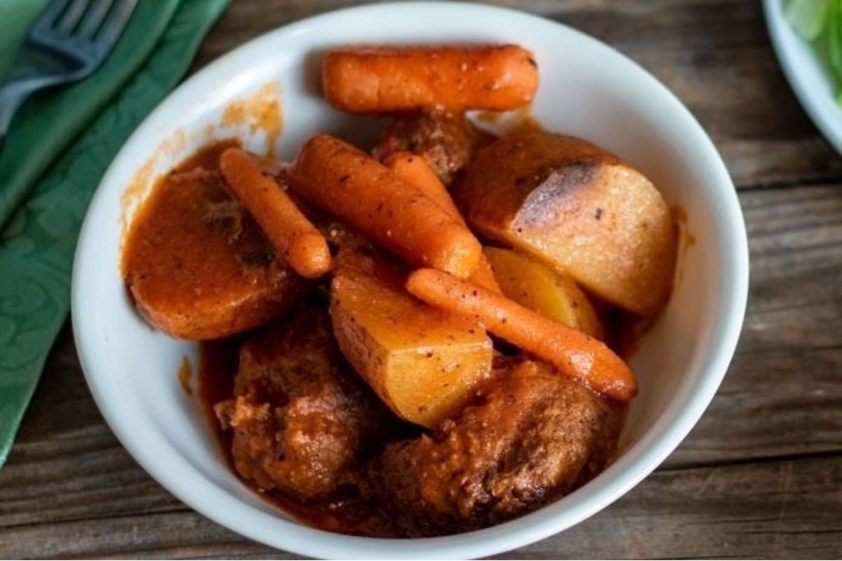 Oven Braised Meatball Stew