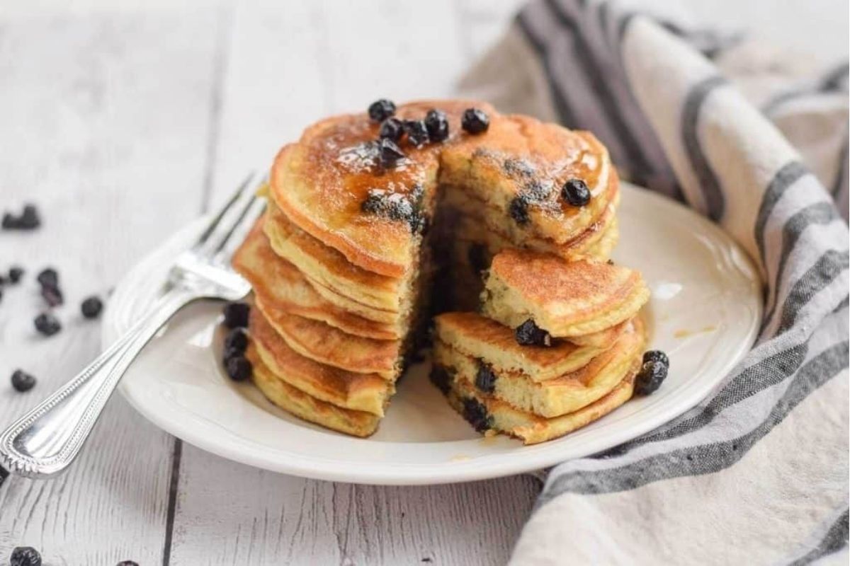 Paleo Blueberry Pancakes.