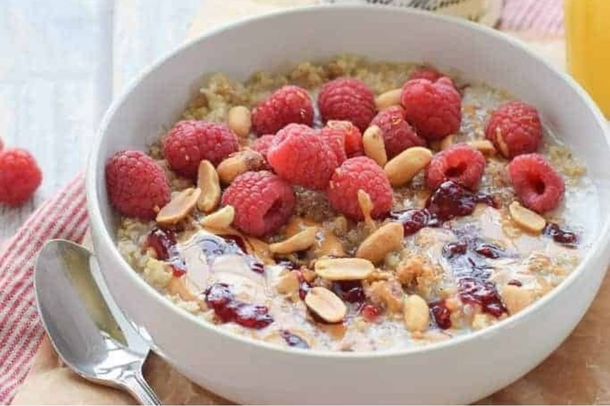 Peanut Butter And Preserves Breakfast Quinoa