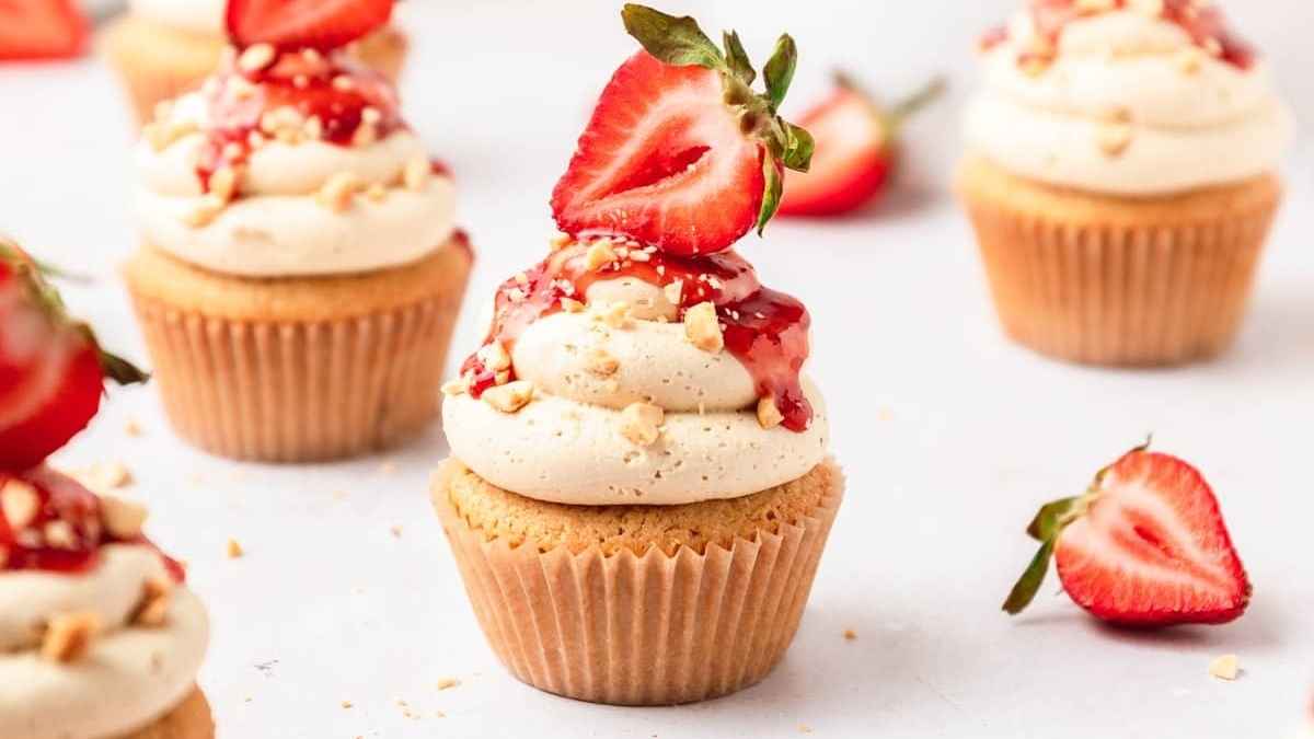 Peanut Butter & Jelly Cupcakes.