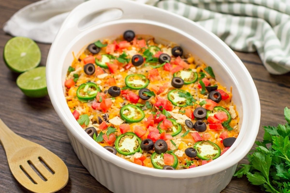 Quick N Easy Cheesy Chicken Taco Casserole