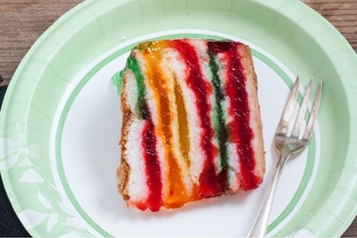 Rainbow Cake Light And Fruity Jello Cake