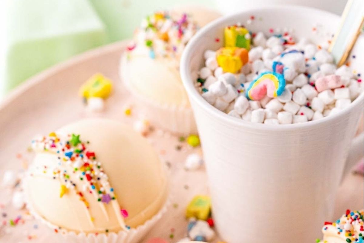 Rainbow White Hot Chocolate Bombs