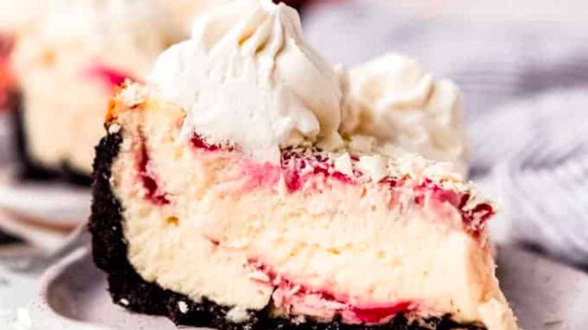 Raspberry White Chocolate Cheesecake Recipe. 