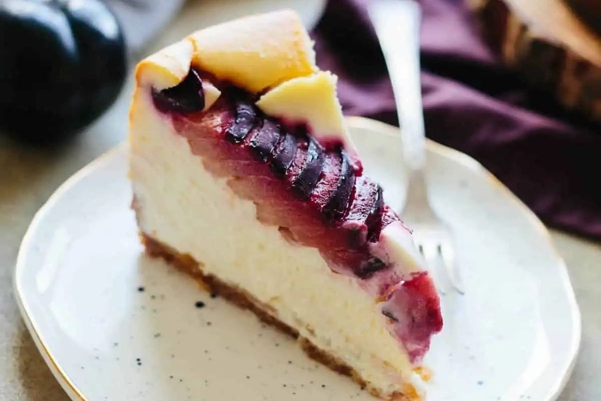 Ricotta Cheesecake With Plums