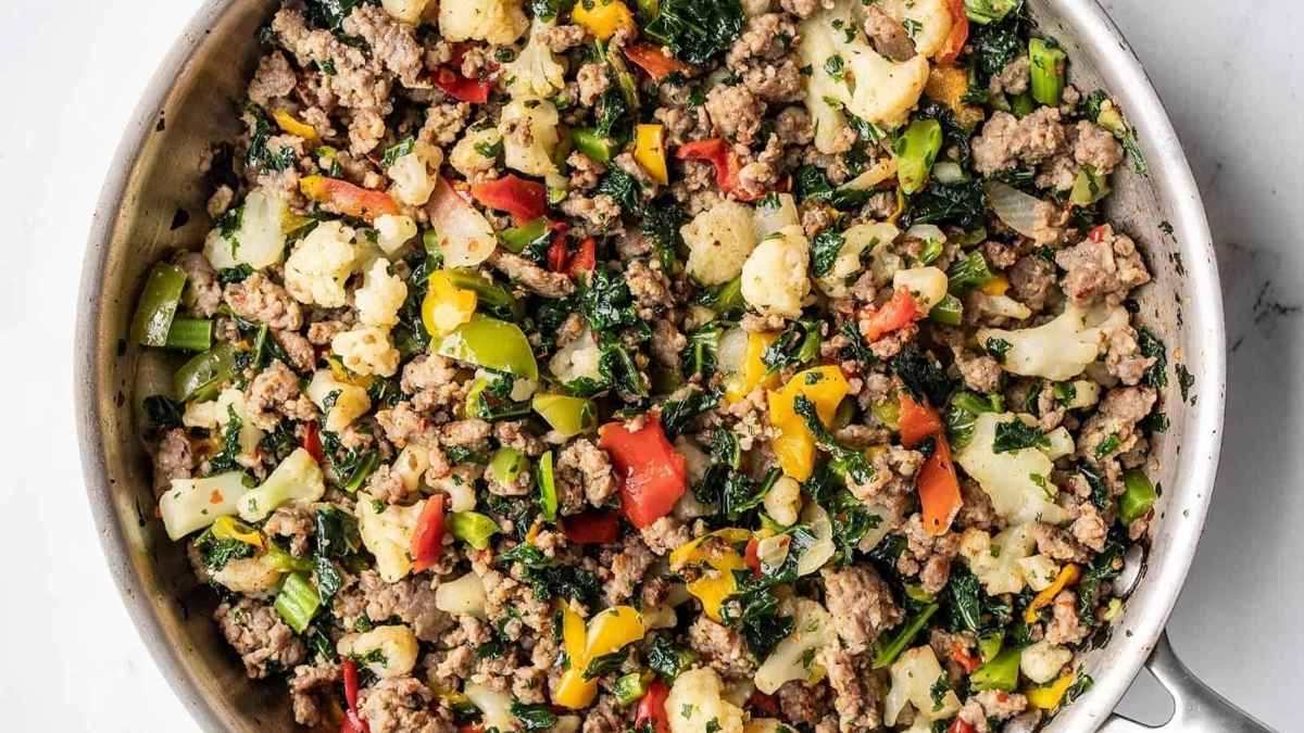 Sausage And Vegetable Skillet. 