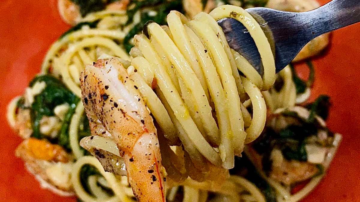 Shrimp Scampi Arugula Pasta