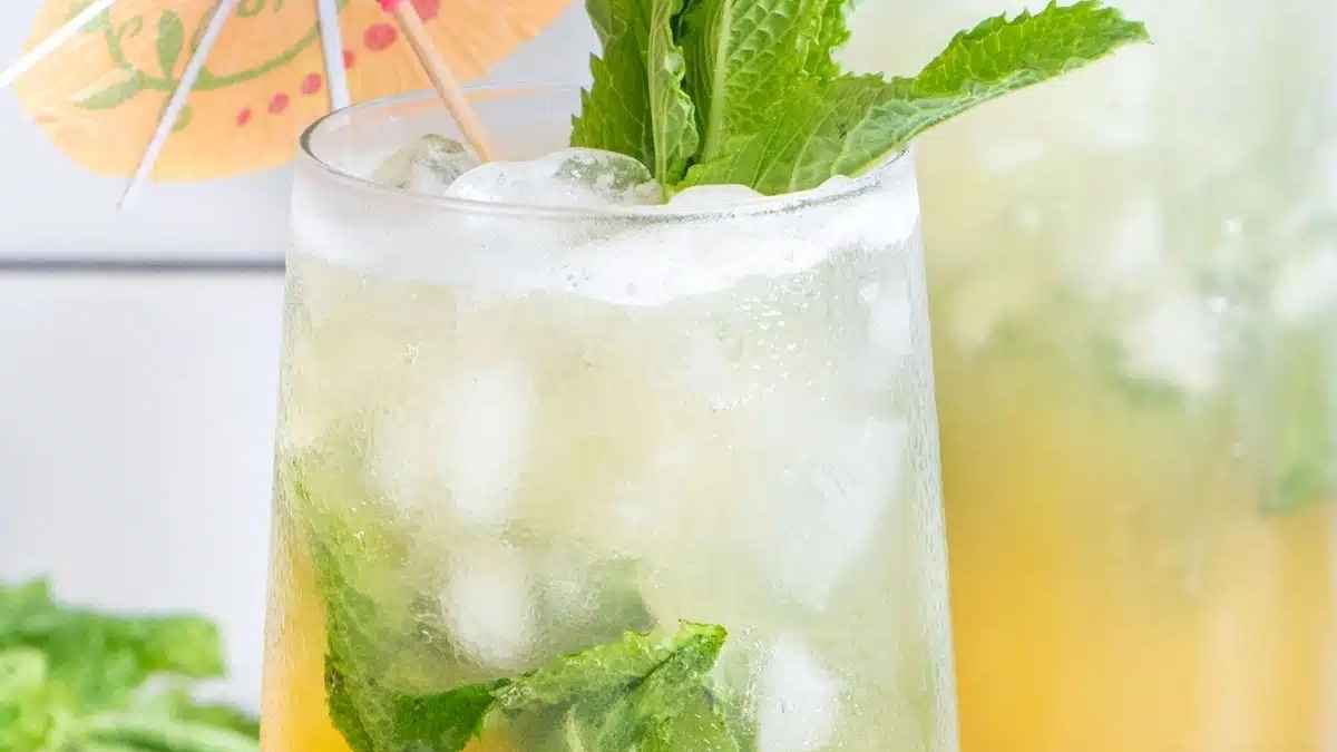 Simple Ginger Beer Mocktail With Mint And Lime.