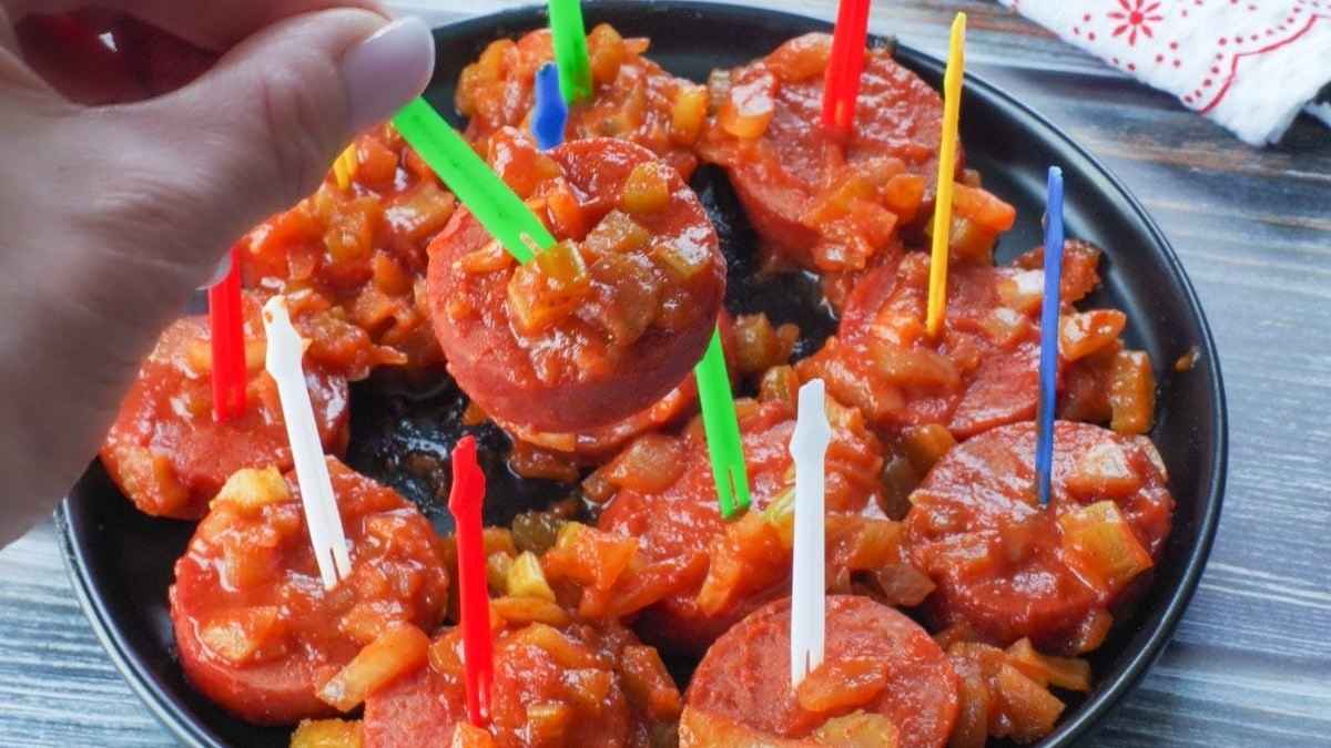 Slow Cooker Kielbasa Appetizer.