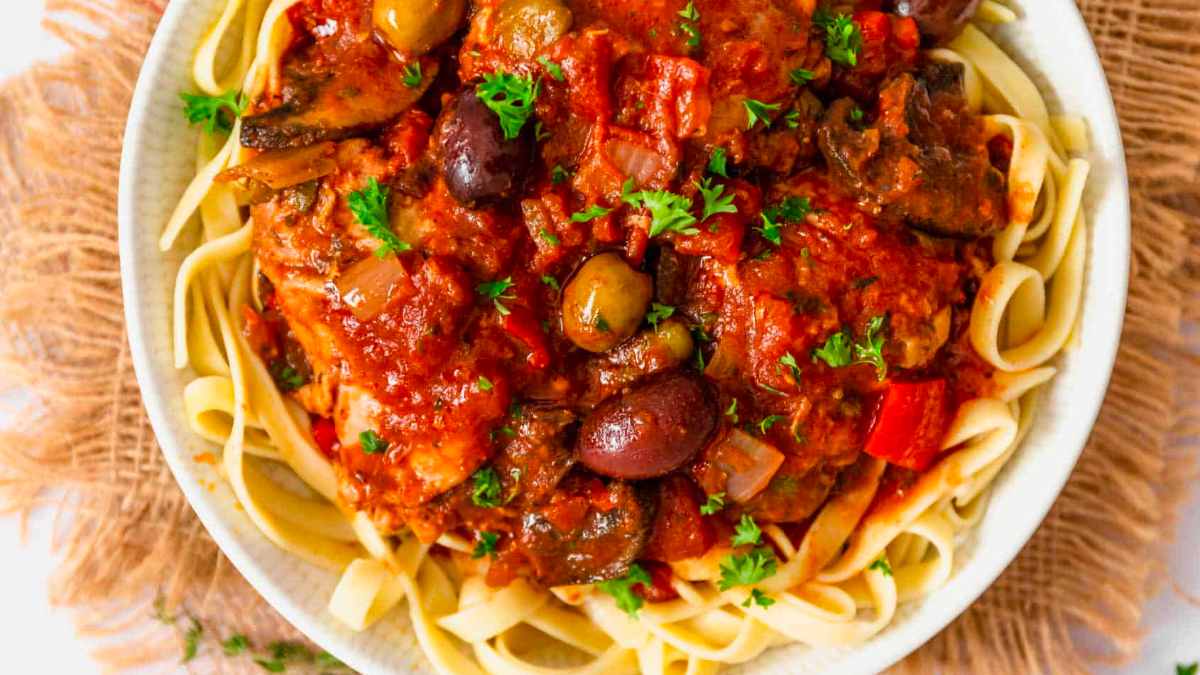 Slow Cooker Chicken Cacciatore.