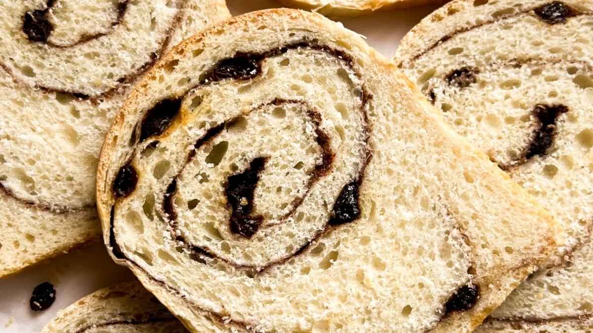 Sourdough Cinnamon Raisin Bread. 
