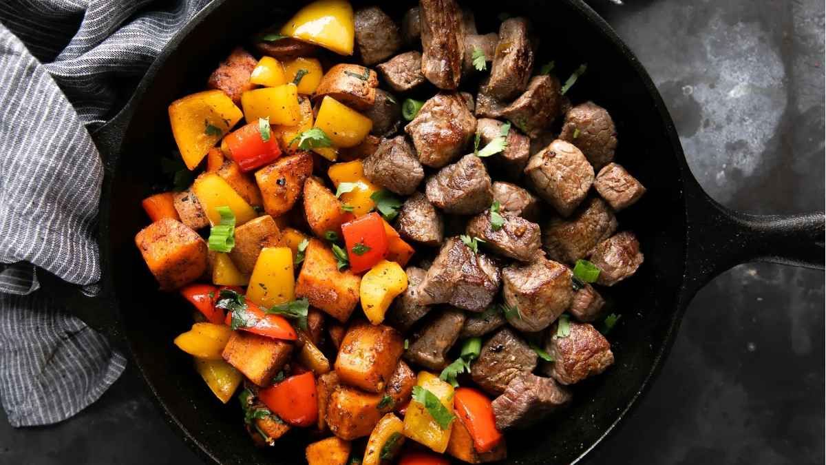 Steak And Sweet Potato Skillet.