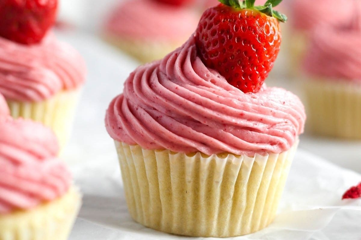 Strawberry Filled Cupcakes