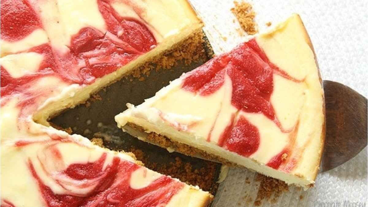 Strawberry Swirl Cheesecake.