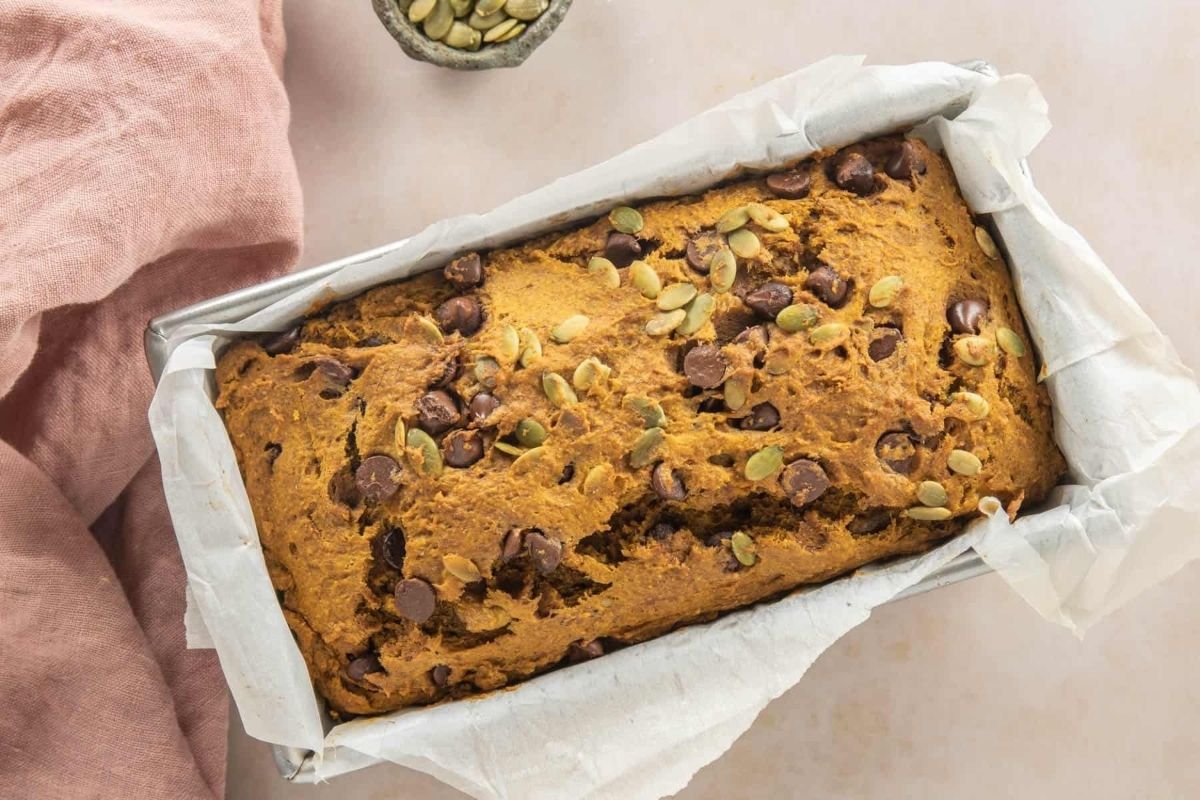 Vegan Pumpkin Banana Bread With Chocolate Chips
