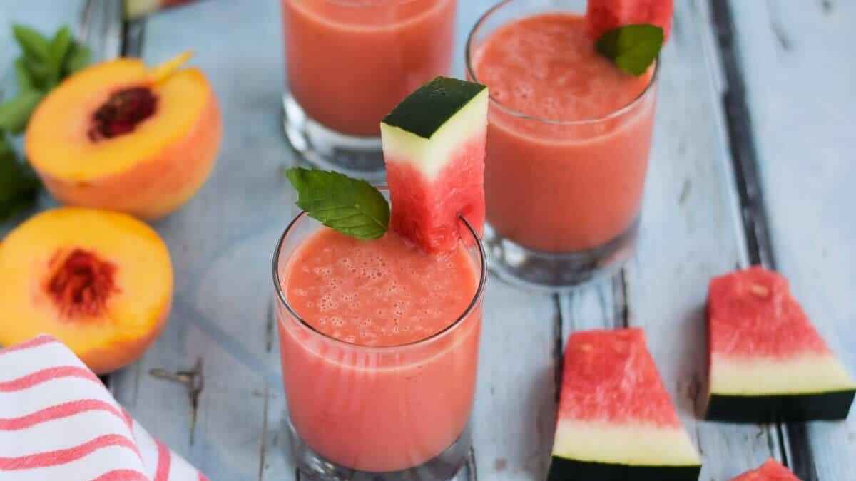 Watermelon Peach Smoothie.