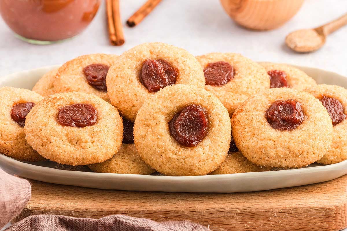 Apple Butter Thumbprint Cookies. 