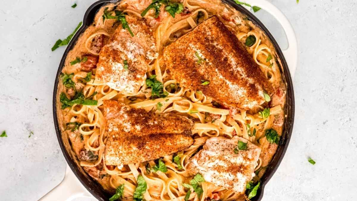 Cajun Salmon Pasta. 