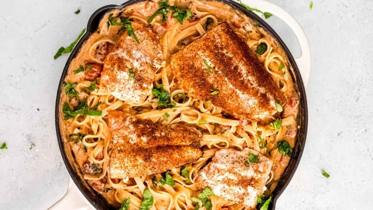Cajun Salmon Pasta.
