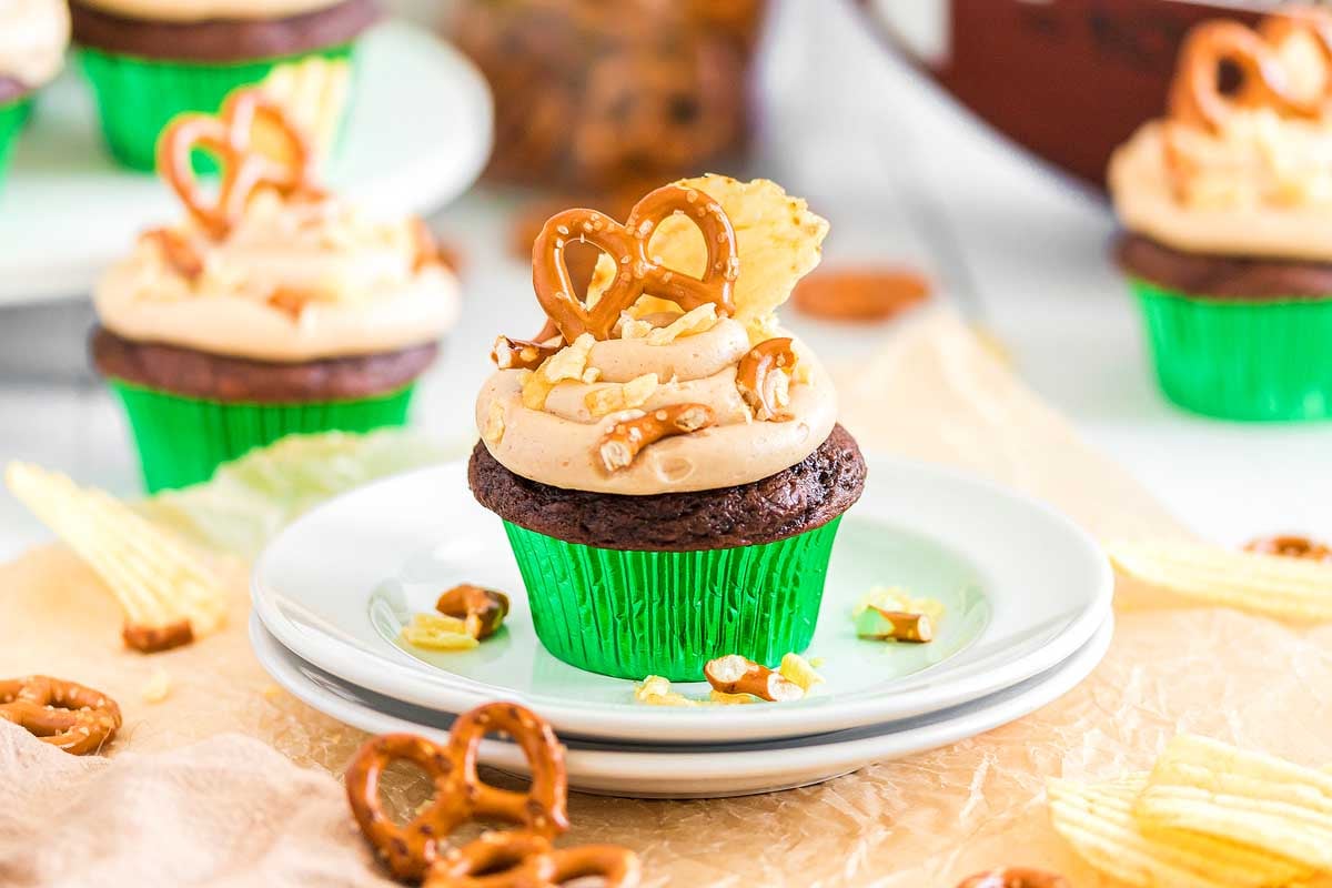 Chocolate Peanut Butter Kitchen Sink Cupcakes.