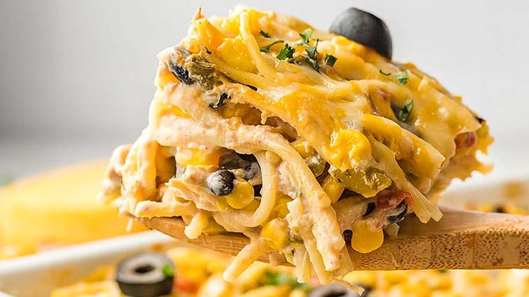 Fiesta chicken pasta casserole.