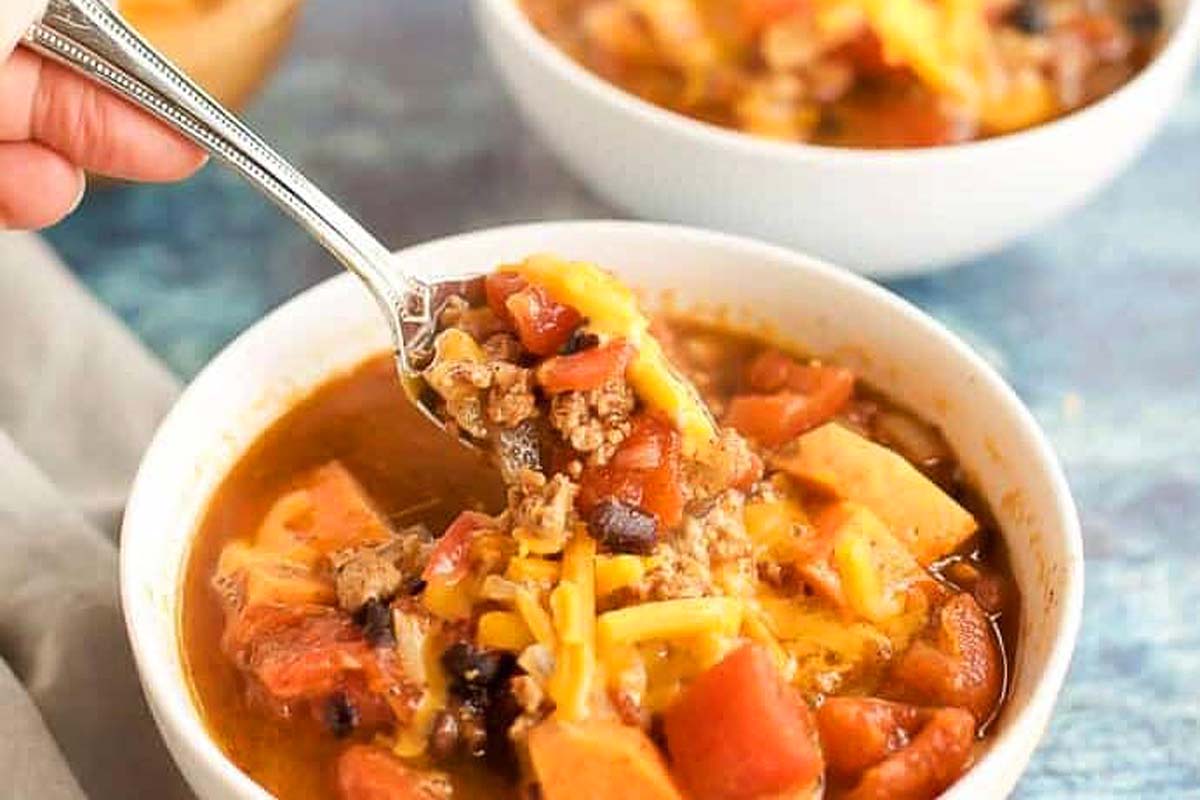 Turkey Chili in a bowl.
