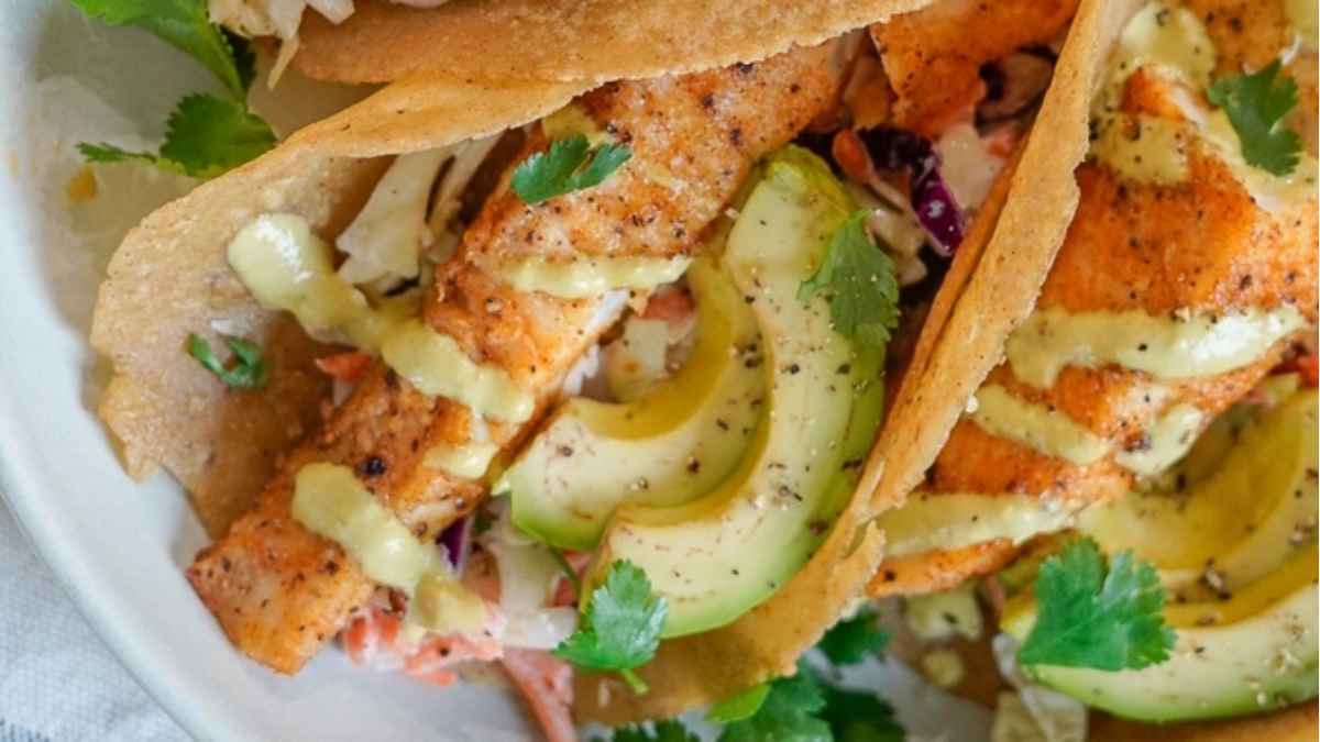 15 Minute Air Fryer Tilapia Fish Tacos. 