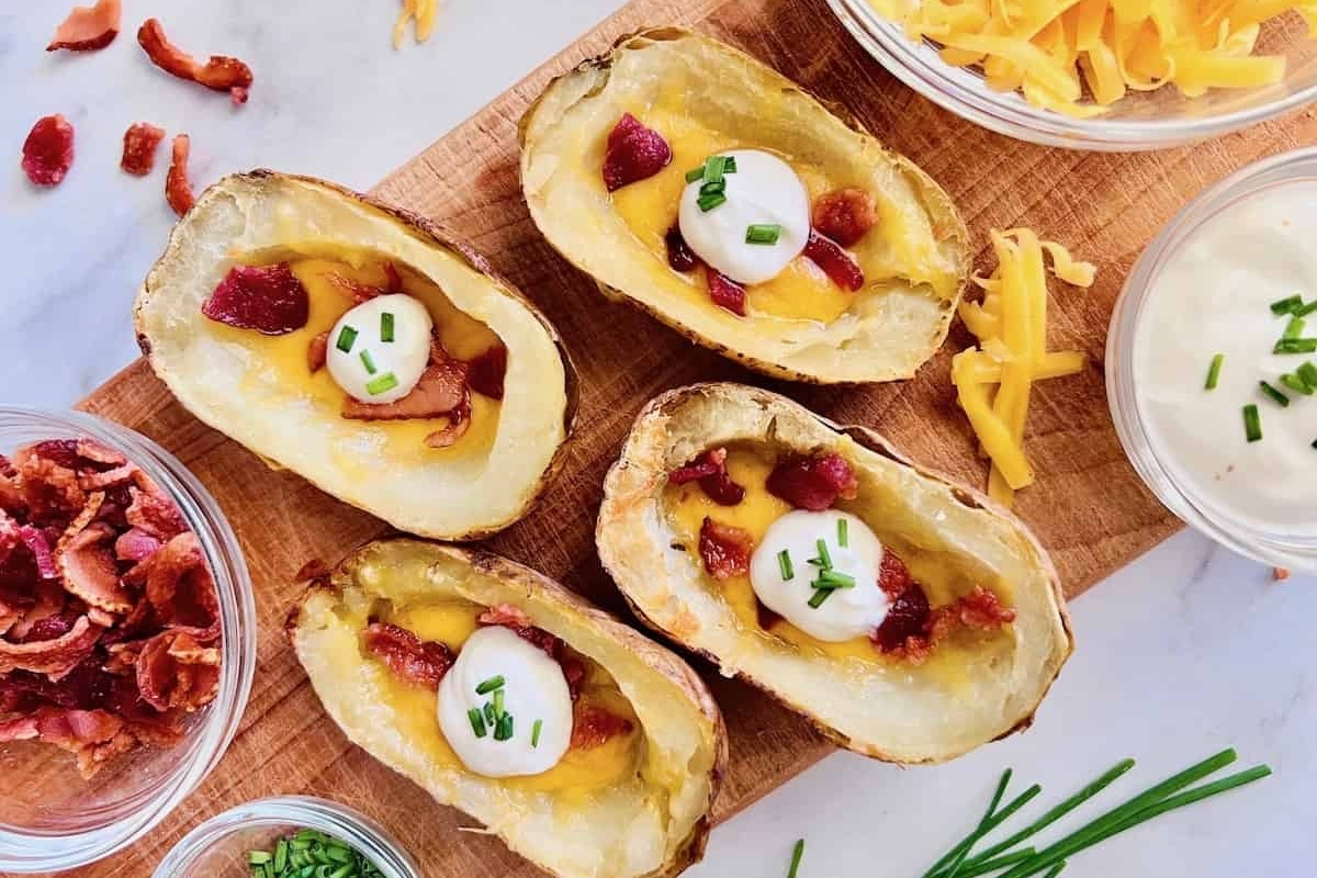 Air Fryer Loaded Potato Skins.