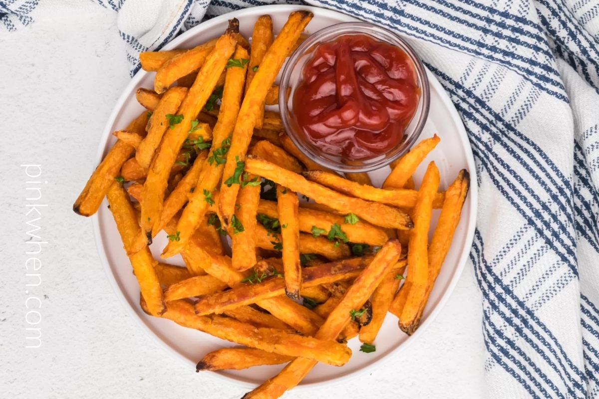 Air Fryer Sweet Potato Frozen Fries.